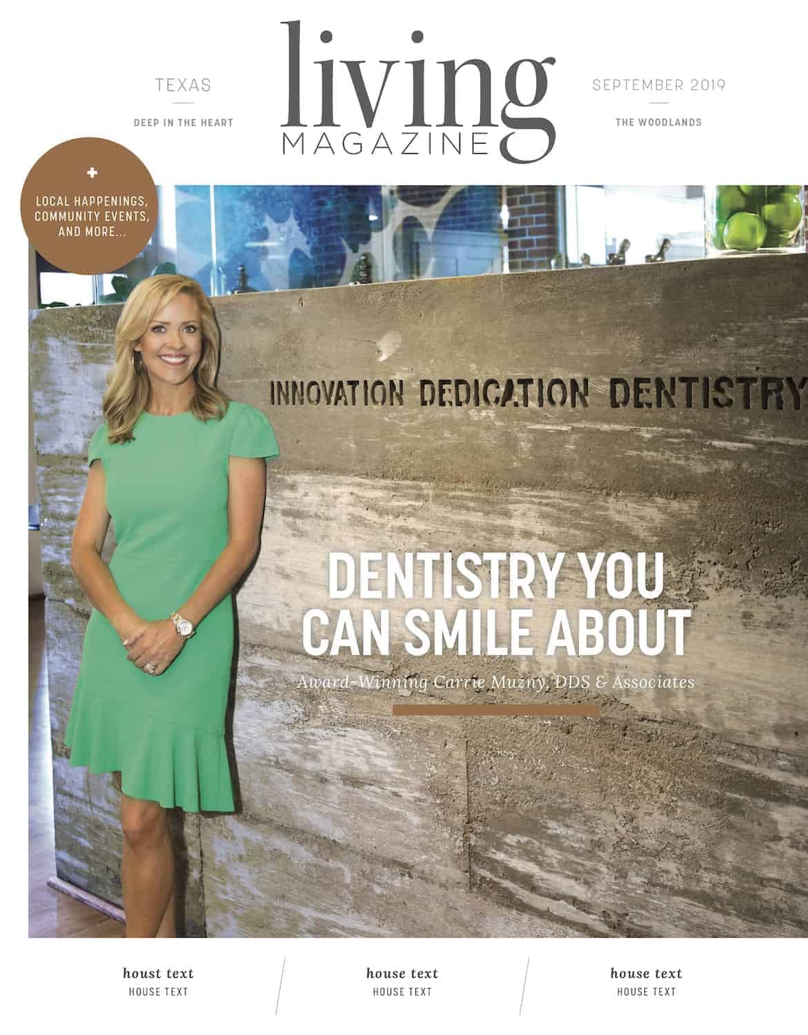 Carrie Muzny (WL) living magazine COVER