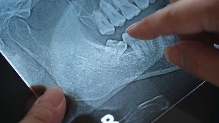 x-ray of an impacted wisdom tooth